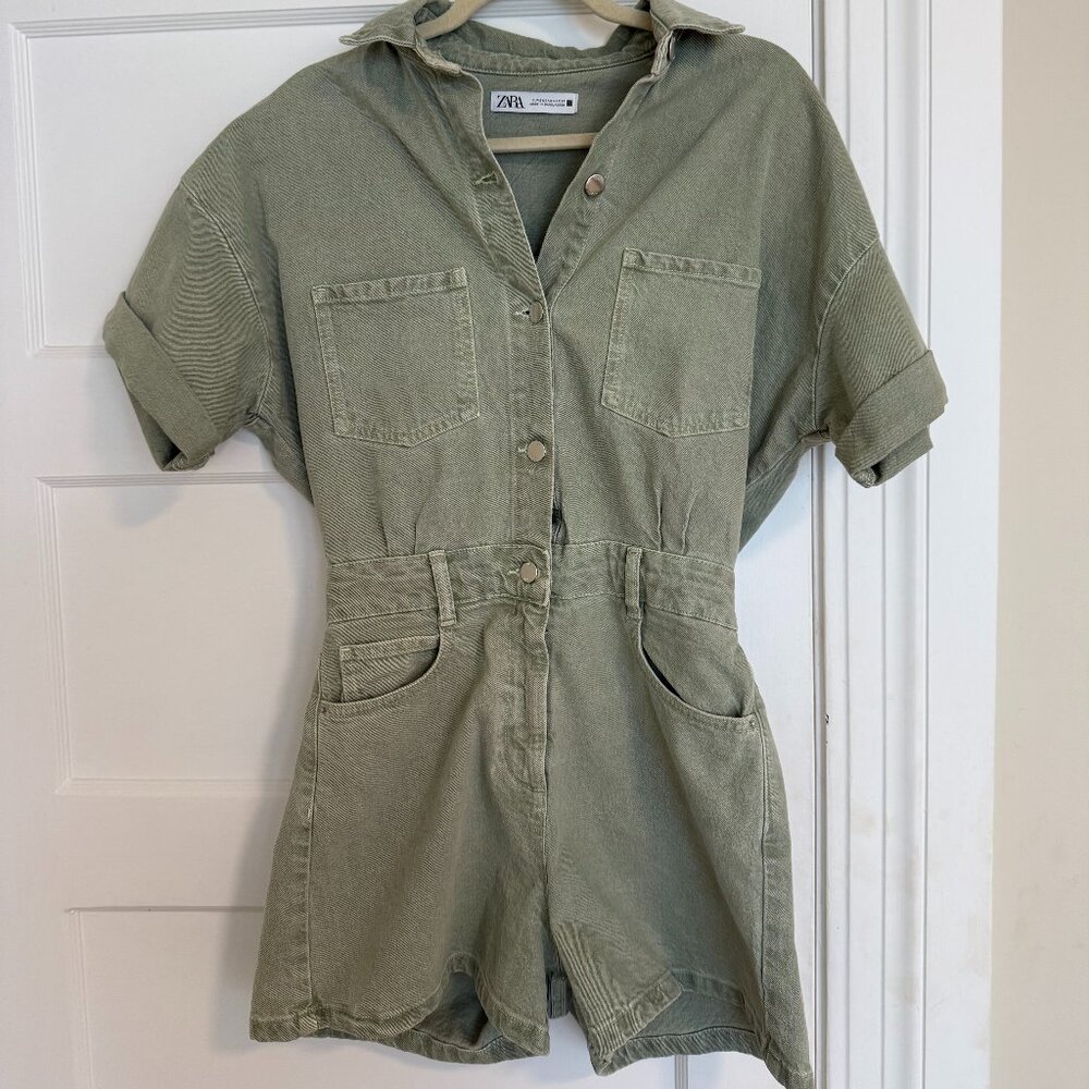 Zara Green Utility Romper